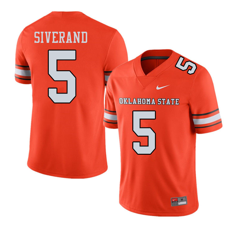 Men #5 Kemah Siverand Oklahoma State Cowboys College Football Jerseys Sale-Alternate Orange